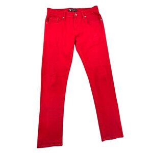 Southpole Flex Red Denim Jeans Mens 32/32 Slim Fit